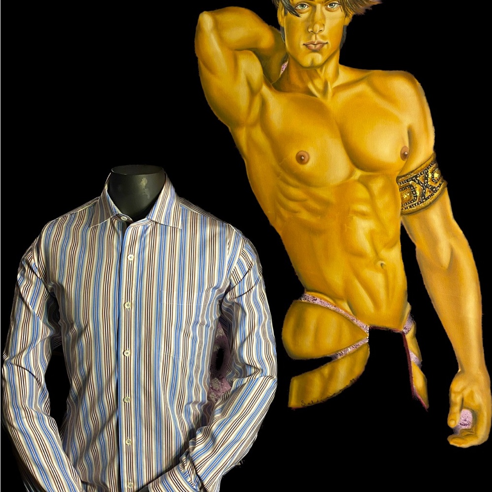 BUGATCHI long sleeve shirt, gray condition